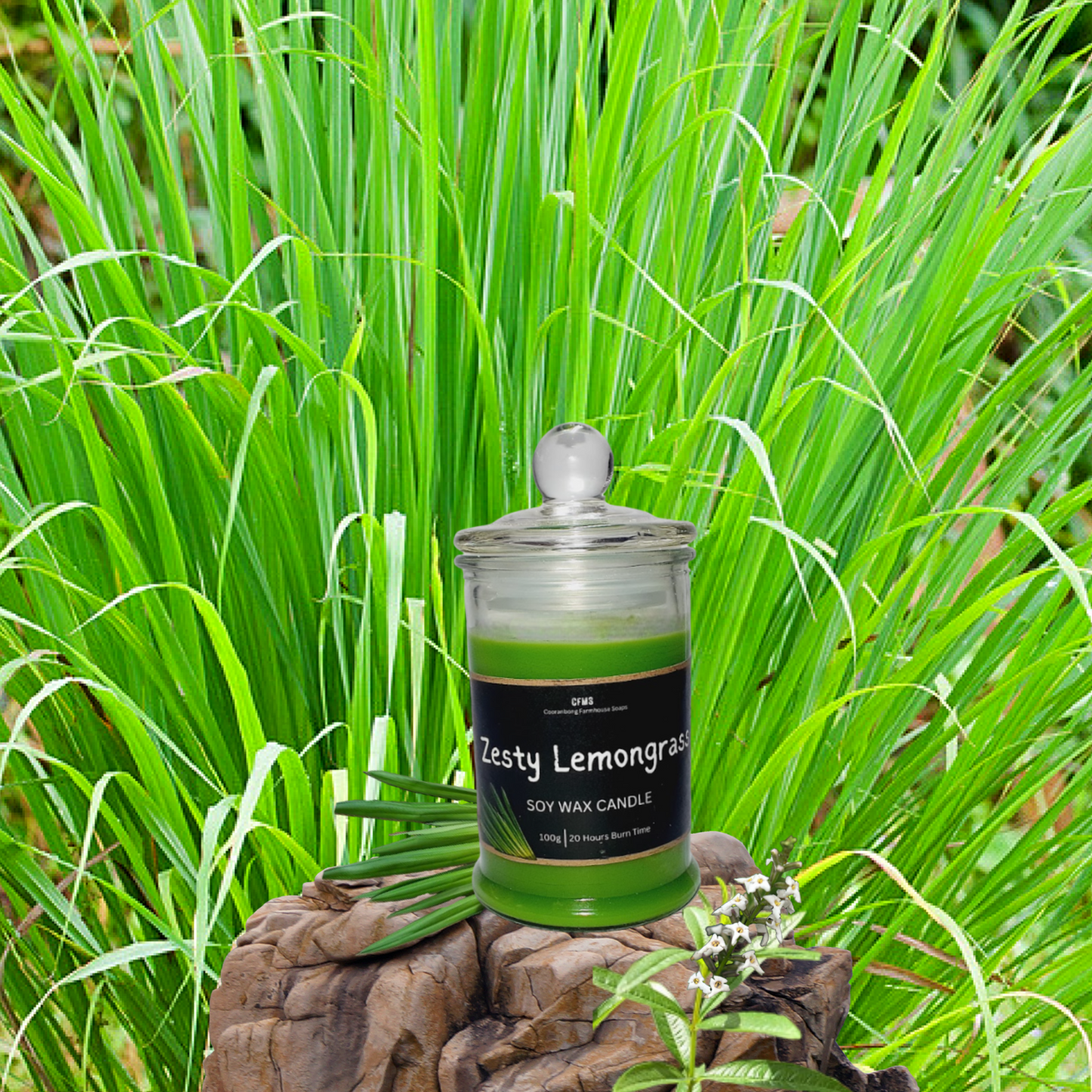 Zesty Lemongrass Soy Wax Candle